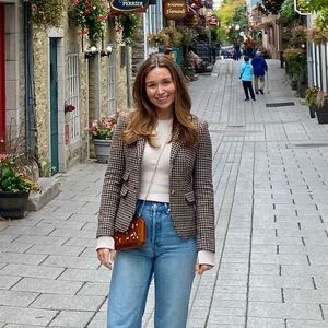 EUC J. Crew Schoolboy Wool Blazer Houndstooth Tweed+00